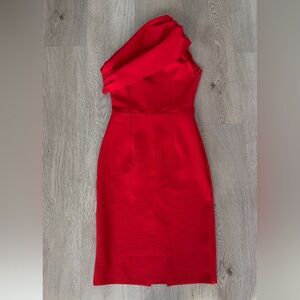 Elegant Red One-Shoulder Dress